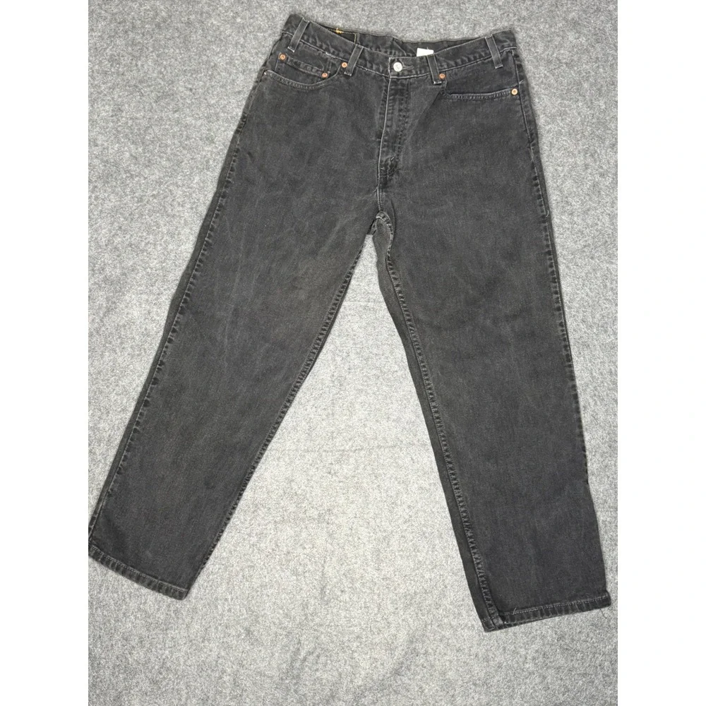 Vintage 2000 Levis 550 Relaxed Fit Tapered Leg Black Denim‎ Jeans Mens 36x30